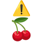warning + cherries