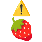 warning + strawberry