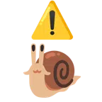 warning + snail