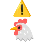 warning + chicken
