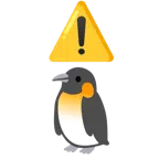 warning + penguin