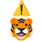 warning + tiger face