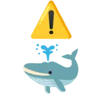 warning + spouting whale