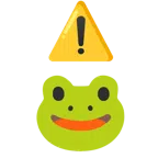 warning + frog