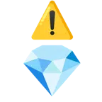 warning + gem stone