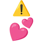 warning + two hearts