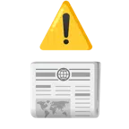 warning + newspaper