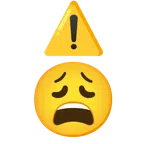 warning + weary face