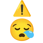 warning + sleepy face