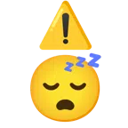 warning + sleeping face