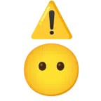 warning + face without mouth