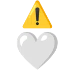 warning + white heart