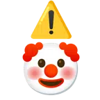 warning + clown face