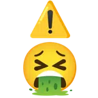 warning + face vomiting
