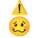 warning + woozy face