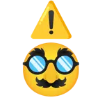 warning + disguised face