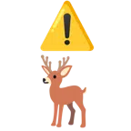 warning + deer