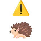 warning + hedgehog