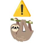 warning + sloth