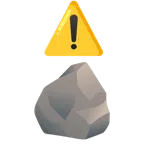 warning + rock
