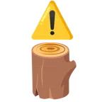 warning + wood