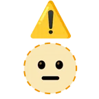 warning + dotted line face