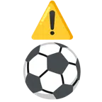 warning + soccer ball
