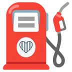 ปั๊มน้ำมัน + หัวใจสีแดง