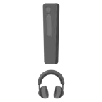 red exclamation mark + headphone