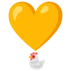 ไก่ + เครื่องหมายอัศเจรีย์รูปหัวใจ