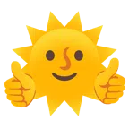 pollice in su + faccina sole