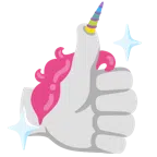 pollice in su + unicorno