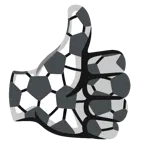 pollice in su + pallone da calcio