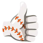 pollice in su + palla da baseball