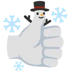 pollice in su + pupazzo di neve senza neve