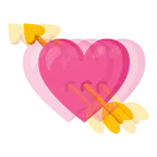 cuore con freccia + cuore che batte