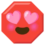 smiling face with heart-eyes + stop sign