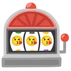 face blowing a kiss + slot machine