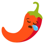 sleepy face + hot pepper