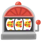 smiling face with hearts + slot machine