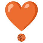 punto esclamativo a cuore + palla da pallacanestro