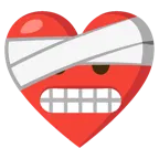 cuore guarito + faccina con smorfia