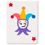 Jokerkarte + süffisant lächelndes Gesicht
