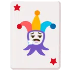 Jokerkarte + Gesicht, das ausatmet