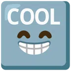 COOL button + beaming face with smiling eyes
