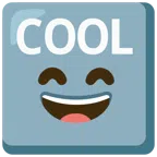 COOL button + grinning face with smiling eyes