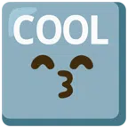 COOL button + kissing face with smiling eyes