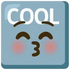 COOL button + kissing face with closed eyes