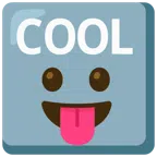 COOL button + face with tongue