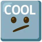 COOL button + face with diagonal mouth